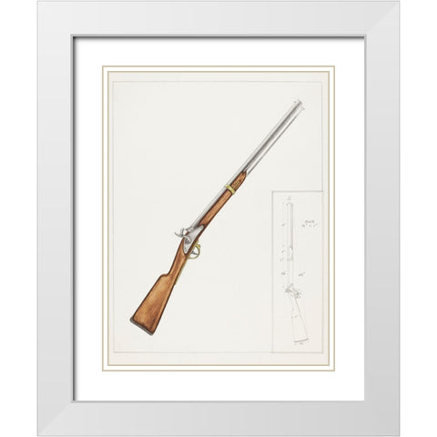 Carbine Gun 1937 White Modern Wood Framed Art Print with Double Matting by Fairbanks, George