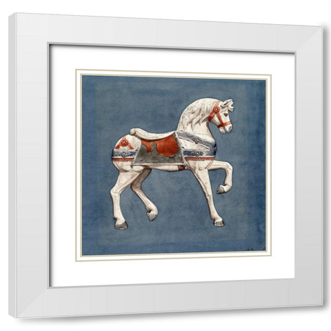 Carousel Horse I 1935 White Modern Wood Framed Art Print with Double Matting by Murphy, Henry