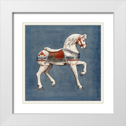 Carousel Horse I 1935 White Modern Wood Framed Art Print with Double Matting by Murphy, Henry
