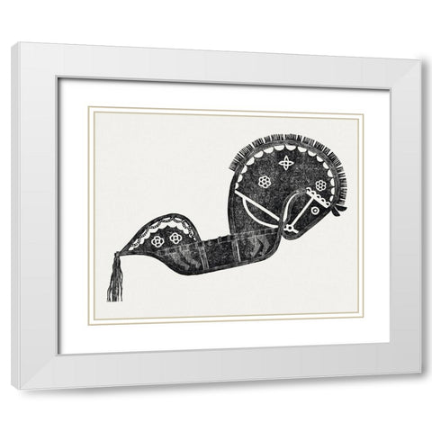 Ceremonial Dance Horse 1942 White Modern Wood Framed Art Print with Double Matting by Stolk, Reijer
