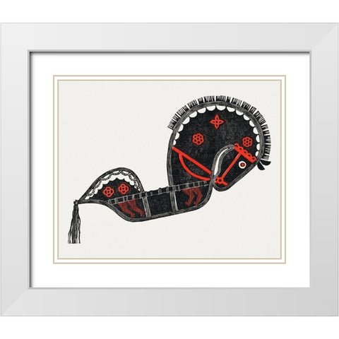 Ceremonial Dance Horse II 1942 White Modern Wood Framed Art Print with Double Matting by Stolk, Reijer