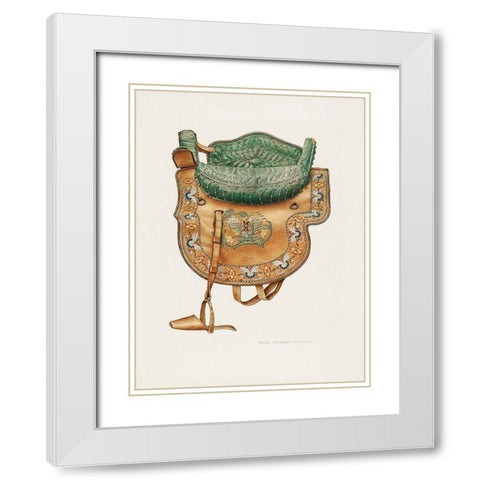 Childs Side Saddle 1940 White Modern Wood Framed Art Print with Double Matting by Campbell-Gerke, Rose