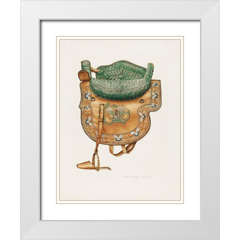 Childs Side Saddle 1940 White Modern Wood Framed Art Print with Double Matting by Campbell-Gerke, Rose
