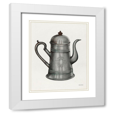 Coffee Pot 1935 White Modern Wood Framed Art Print with Double Matting by Mcentee, Frank
