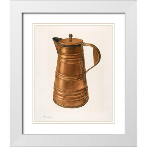 Coffee Pot 1935 White Modern Wood Framed Art Print with Double Matting by Acampora, Nicholas