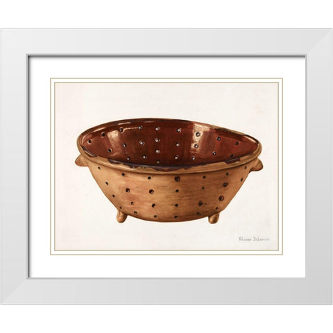 Colander 1936 White Modern Wood Framed Art Print with Double Matting by Delasser, Yolande