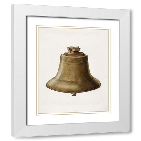 Courthouse Bell 1936 White Modern Wood Framed Art Print with Double Matting by Schwabe, Erwin