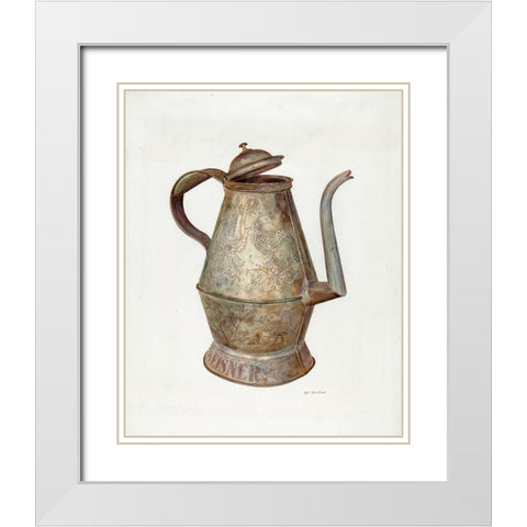 German Coffee Pot 1935 White Modern Wood Framed Art Print with Double Matting by Strehlau, Carl