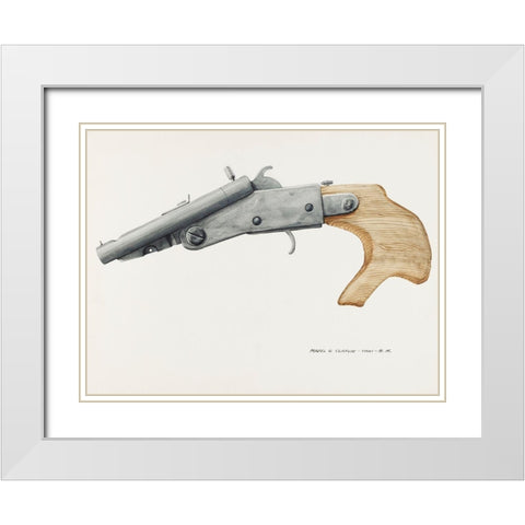 Gun 1935 White Modern Wood Framed Art Print with Double Matting by Claflin, Majel G.
