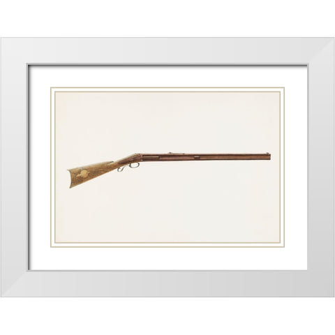Gun 1938 White Modern Wood Framed Art Print with Double Matting by Faigin, Samuel