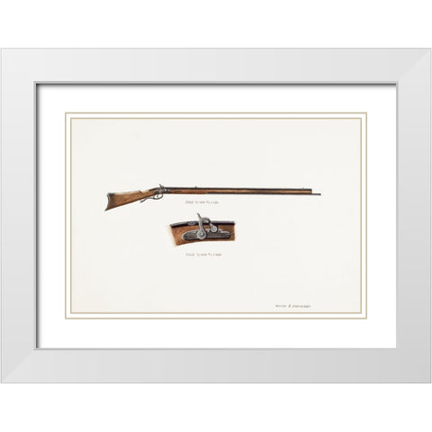 Gun 1936 White Modern Wood Framed Art Print with Double Matting by Aberdeen, Harry G.