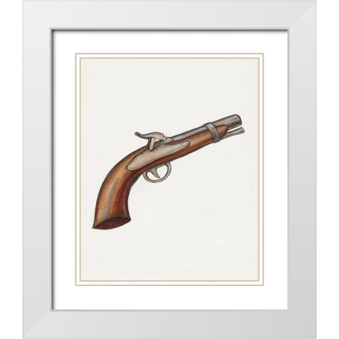 Gun 1936 White Modern Wood Framed Art Print with Double Matting by Katz, Jay