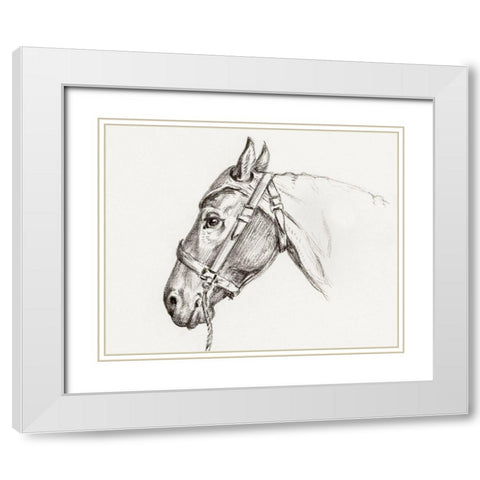 Head of a Horse I 1819 White Modern Wood Framed Art Print with Double Matting by Bernard, Jean