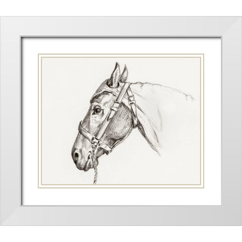 Head of a Horse I 1819 White Modern Wood Framed Art Print with Double Matting by Bernard, Jean