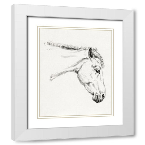 Head of a Horse II 1819 White Modern Wood Framed Art Print with Double Matting by Bernard, Jean