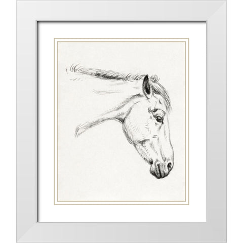Head of a Horse II 1819 White Modern Wood Framed Art Print with Double Matting by Bernard, Jean
