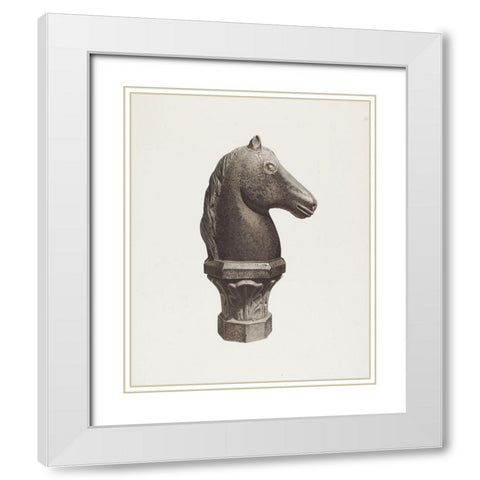 Hitching Post 1935 White Modern Wood Framed Art Print with Double Matting by Riccitelli, Michael