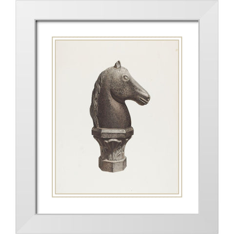 Hitching Post 1935 White Modern Wood Framed Art Print with Double Matting by Riccitelli, Michael