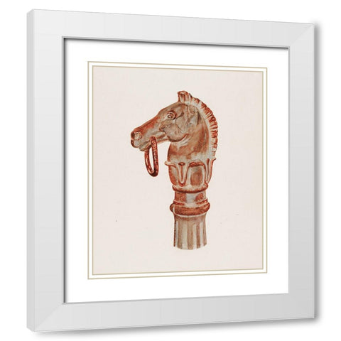Hitching Post 1940 White Modern Wood Framed Art Print with Double Matting by Barnett, Gerard