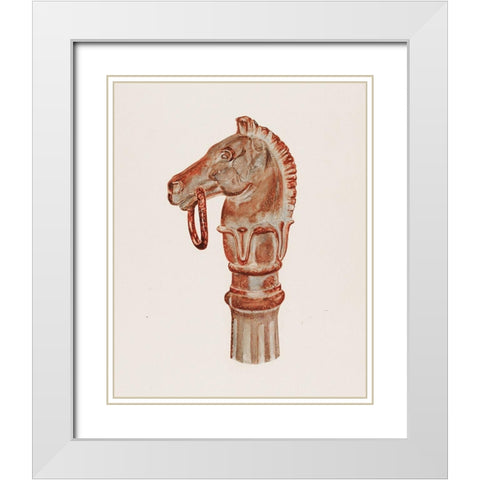Hitching Post 1940 White Modern Wood Framed Art Print with Double Matting by Barnett, Gerard