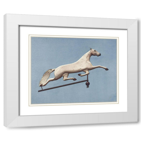 Horse Weather Vane White Modern Wood Framed Art Print with Double Matting by Murphy, Henry