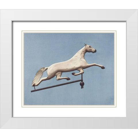 Horse Weather Vane White Modern Wood Framed Art Print with Double Matting by Murphy, Henry