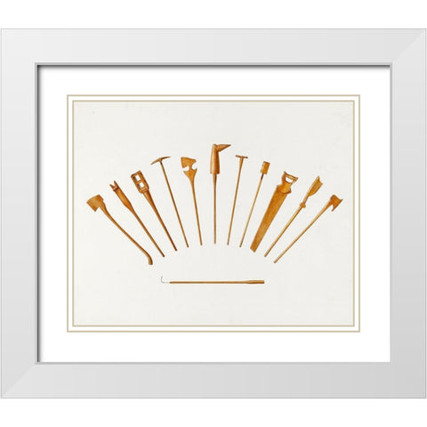 Jack Straws White Modern Wood Framed Art Print with Double Matting by Duany, Hester