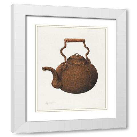Kettle 1935 White Modern Wood Framed Art Print with Double Matting by Glover, Joseph