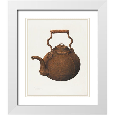 Kettle 1935 White Modern Wood Framed Art Print with Double Matting by Glover, Joseph