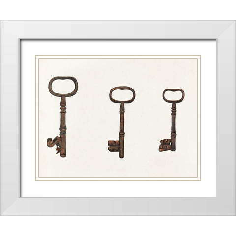 Keys to John Marshall House 1937 White Modern Wood Framed Art Print with Double Matting by Rex, Edna C.