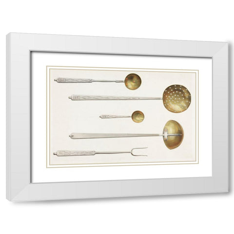 Kitchen Utensils 1939 White Modern Wood Framed Art Print with Double Matting by Boehmer, Fritz