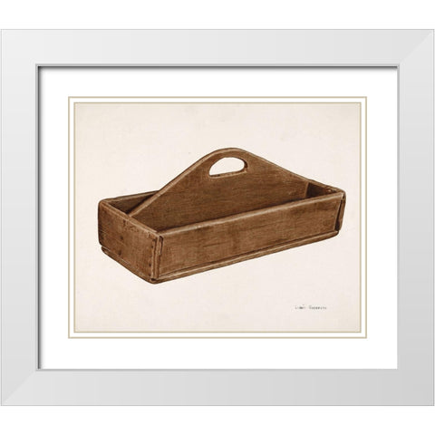 Knife Box 1940 White Modern Wood Framed Art Print with Double Matting by Griffith, LeRoy