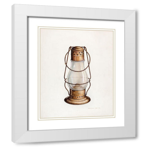 Lantern 1939 White Modern Wood Framed Art Print with Double Matting by Ford, Samuel W.