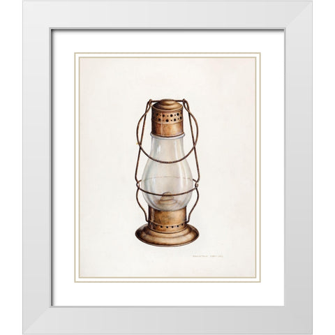 Lantern 1939 White Modern Wood Framed Art Print with Double Matting by Ford, Samuel W.