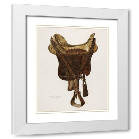 McLellan Saddle 1938 White Modern Wood Framed Art Print with Double Matting by Praefke, Walter