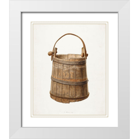 Milk Bucket 1939 White Modern Wood Framed Art Print with Double Matting by Gielens, Jacob
