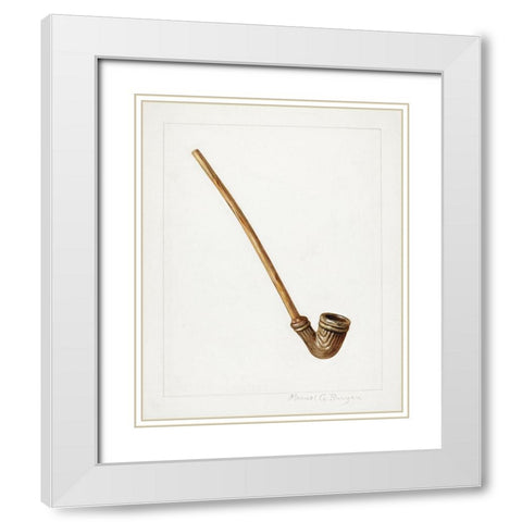 Pipe 1938 White Modern Wood Framed Art Print with Double Matting by Runyan, Manuel G.