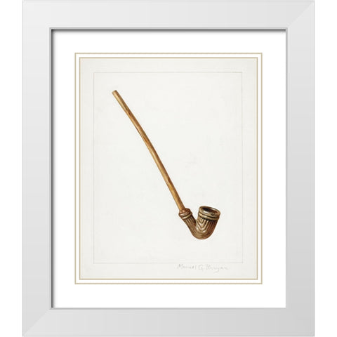 Pipe 1938 White Modern Wood Framed Art Print with Double Matting by Runyan, Manuel G.