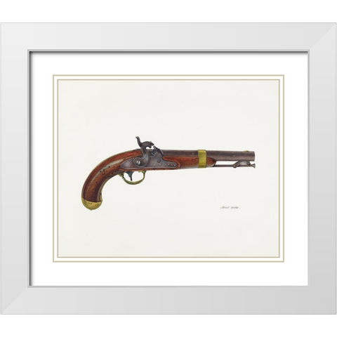 Pistol 1941 White Modern Wood Framed Art Print with Double Matting by Rudin, Albert
