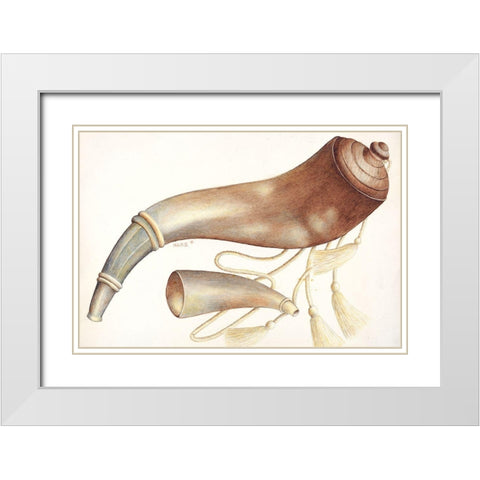 Powder Horn 1937 White Modern Wood Framed Art Print with Double Matting by Stottlemeyer, Margaret