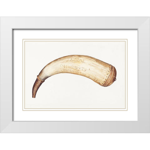 Powder Horn 1938 White Modern Wood Framed Art Print with Double Matting by Rosenbaum Howell