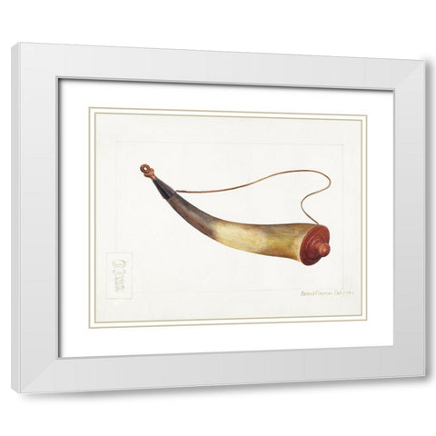 Powder Horn 1938 White Modern Wood Framed Art Print with Double Matting by Fineman, Samuel