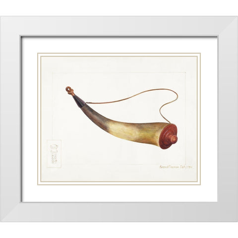 Powder Horn 1938 White Modern Wood Framed Art Print with Double Matting by Fineman, Samuel