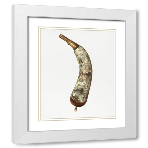 Powder Horn 1940 White Modern Wood Framed Art Print with Double Matting by Towner, Edith