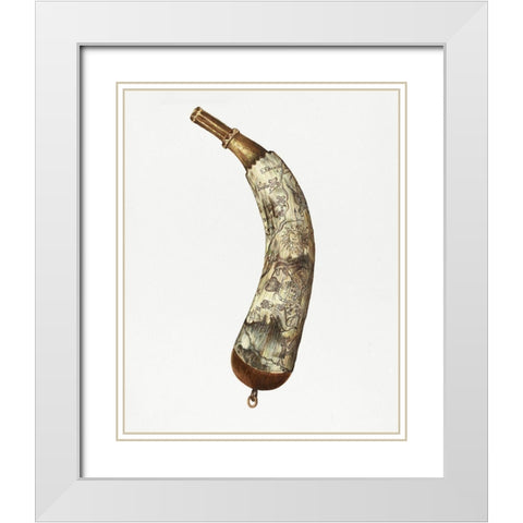 Powder Horn 1940 White Modern Wood Framed Art Print with Double Matting by Towner, Edith