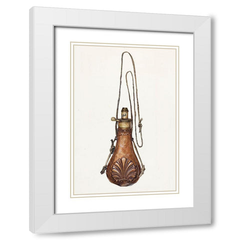 Powder Pouch 1938 White Modern Wood Framed Art Print with Double Matting by Rosenbaum, Howell