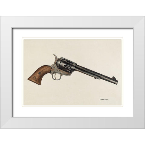 Revolver 1942 White Modern Wood Framed Art Print with Double Matting by Johnson, Elizabeth