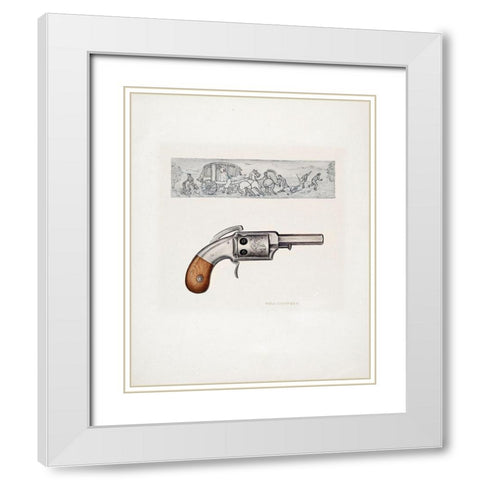 Revolver and Sketch 1935 White Modern Wood Framed Art Print with Double Matting by Campbell-Gerke, Rose