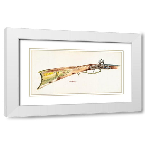 Rifle 1938 White Modern Wood Framed Art Print with Double Matting by Moss, Charles