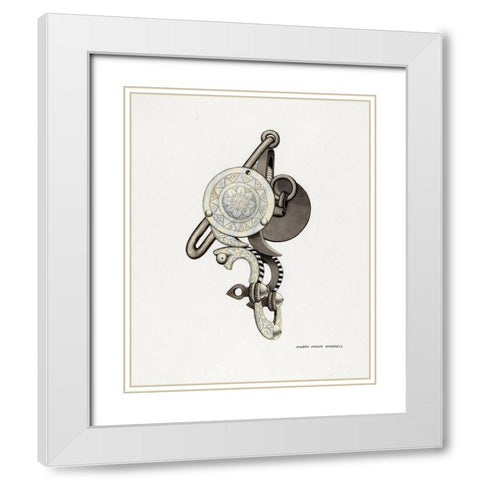 Ring Bit 1936 White Modern Wood Framed Art Print with Double Matting by Waddel, Harry Mann